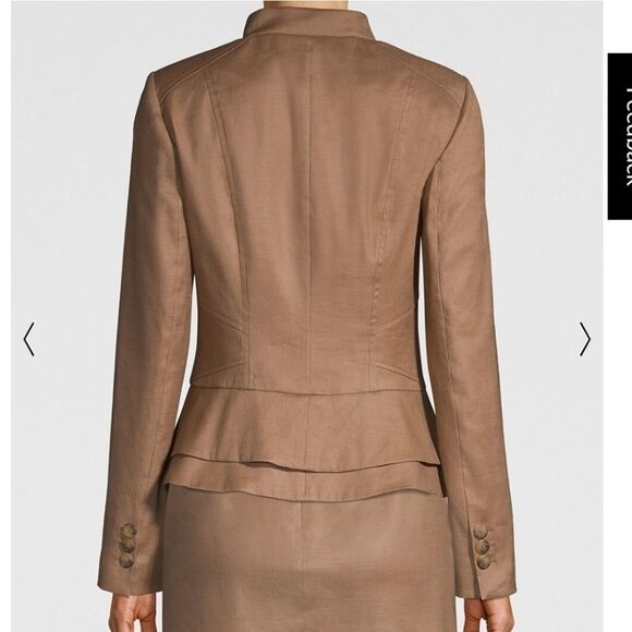 Cropped Linen Blazer Tan - Picture 4 of 8